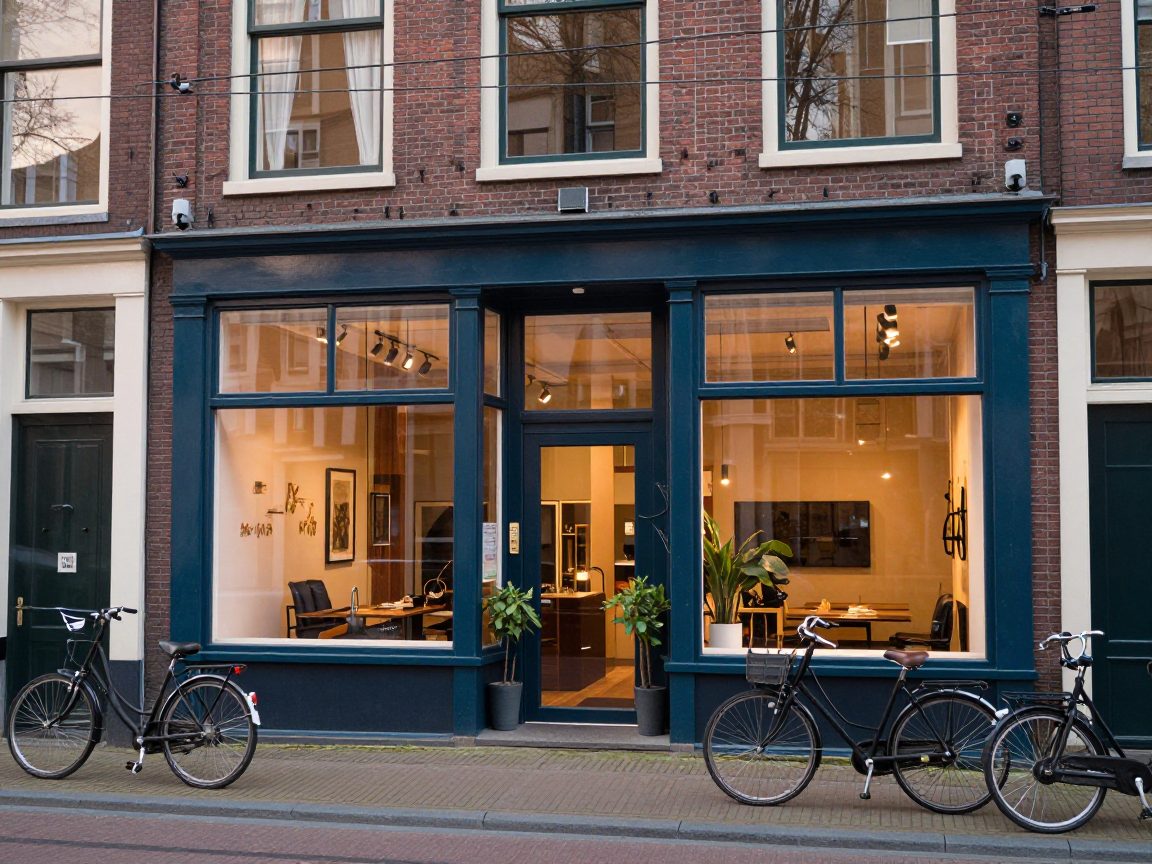 Facade and entrance of studio on Haarlemmerweg Amsterdam
